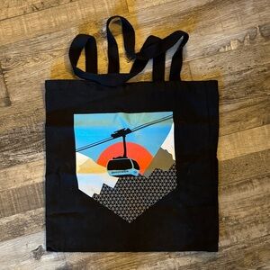 Black Tote Bag with Graphic Design